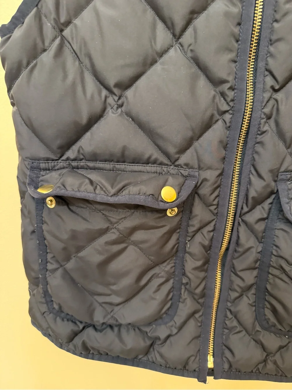 J. Crew Kids Quilted Puffer Vest - Black with Gold Hardware